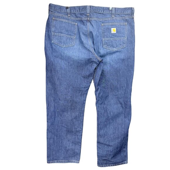 Carhartt Mens Size 44x32 Blue Relaxed Fit Denim Jeans Durable Workwear - Picture 2 of 9